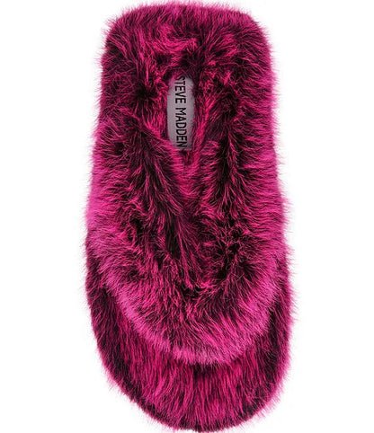 STEVE MADDEN Women's Fizzy Faux Fur Slippers