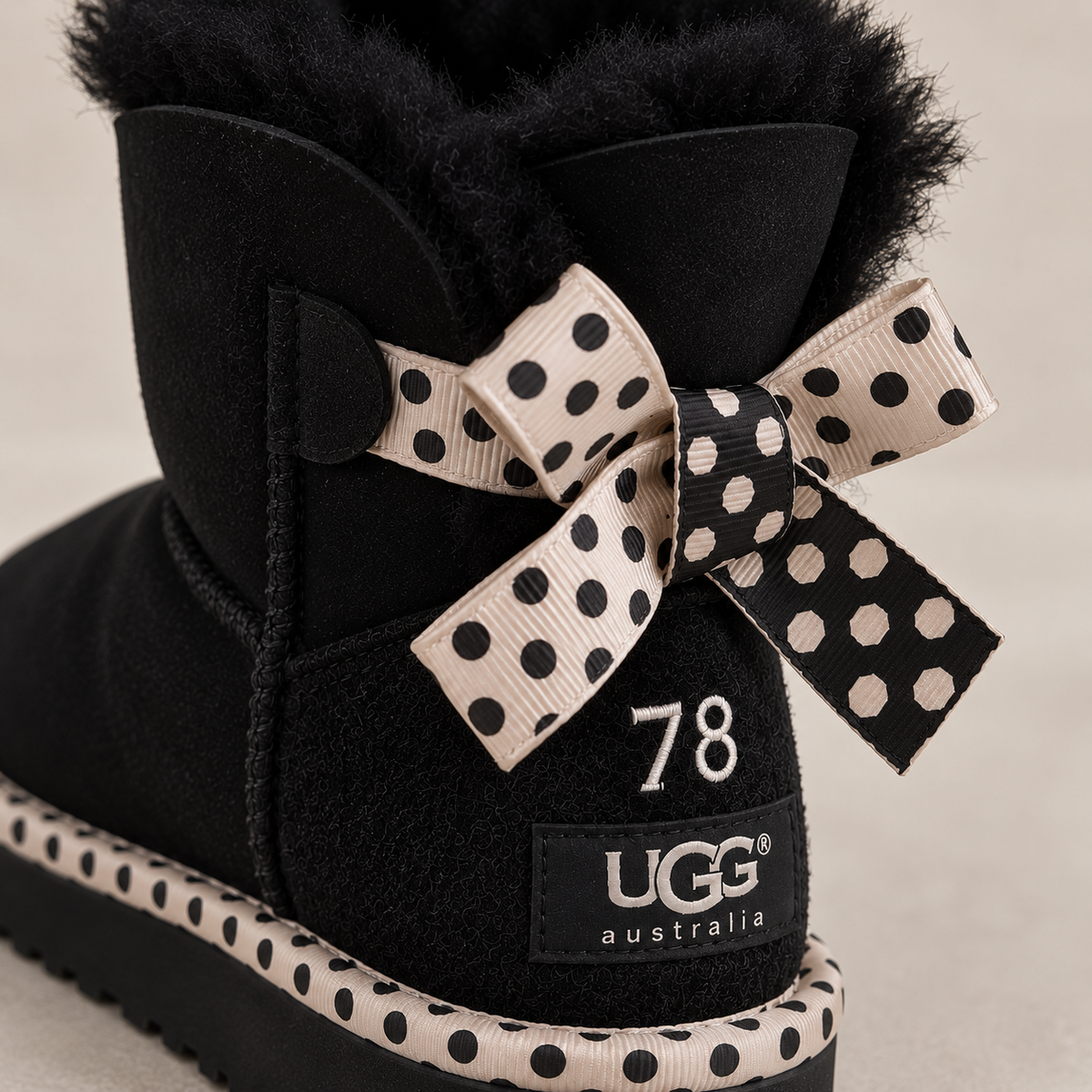 Polka Dot Bow Cozy Boots