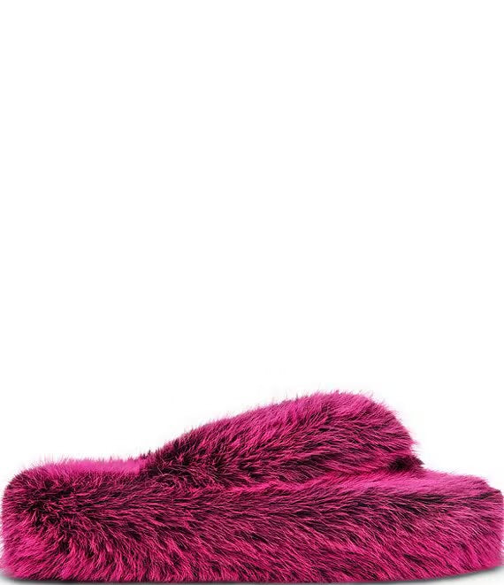 STEVE MADDEN Women's Fizzy Faux Fur Slippers