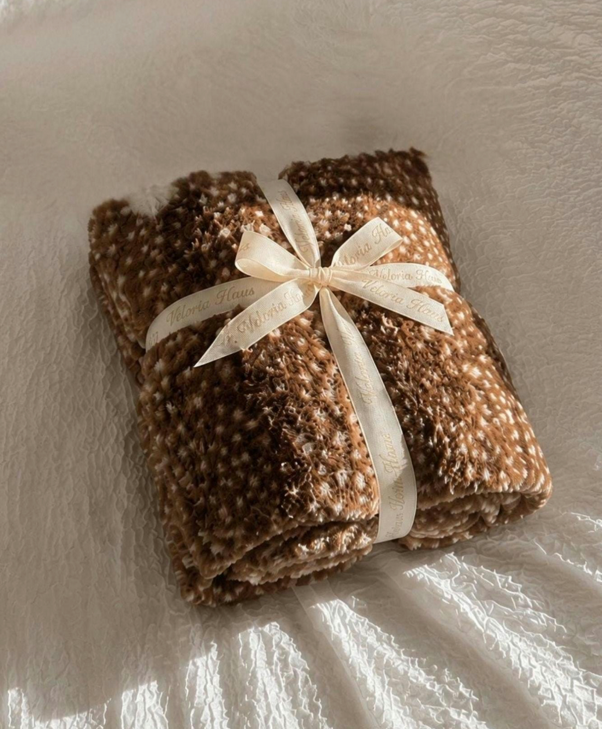 Deer Print Fur Blanket