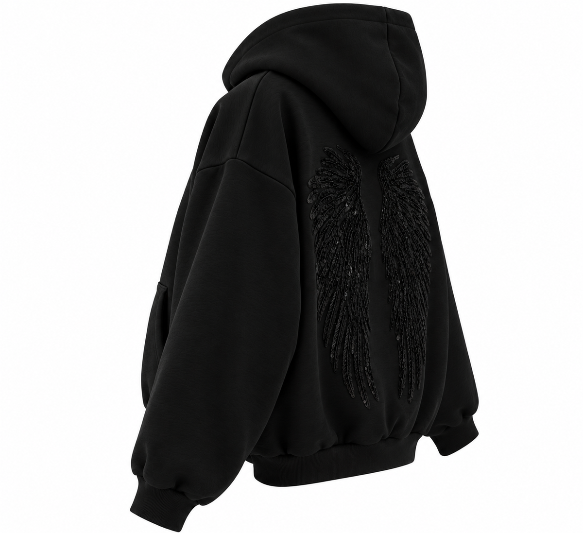 Angel Wings Sequin Hoodie