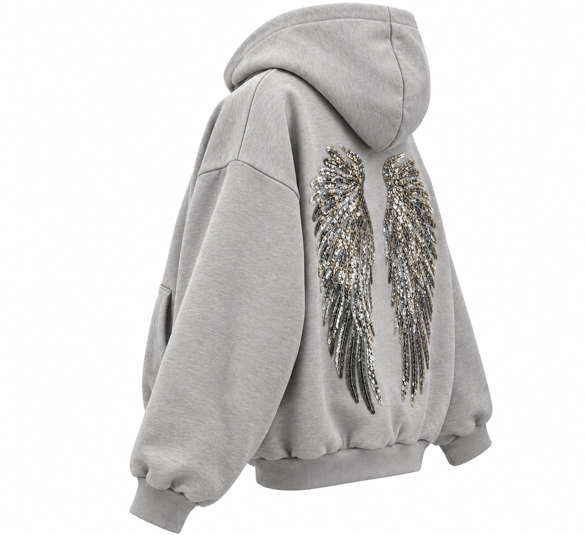 Angel Wings Sequin Hoodie