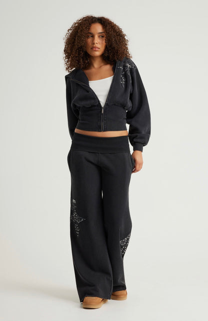 Cross Corset Zip Hoodie