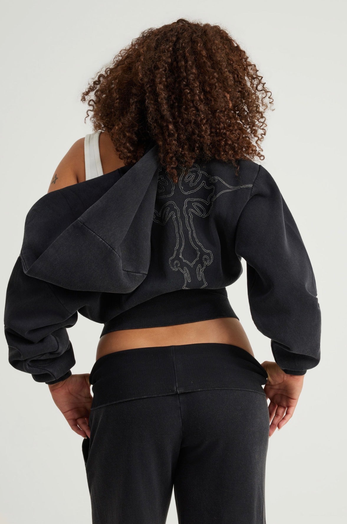 Cross Corset Zip Hoodie