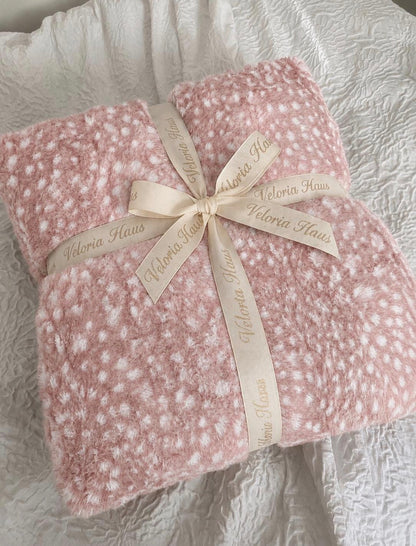 Deer Print Fur Blanket